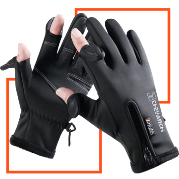 Fingerless Touch Screen Gloves with a Waterproof and Windproof Finish.